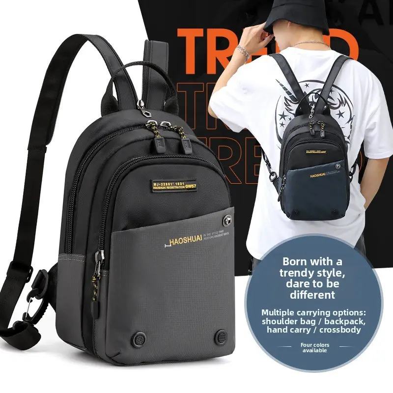 Factory direct sales new leisure sports men and women breast bag multi-functional trend backpack fashion oblique span outdoor bag