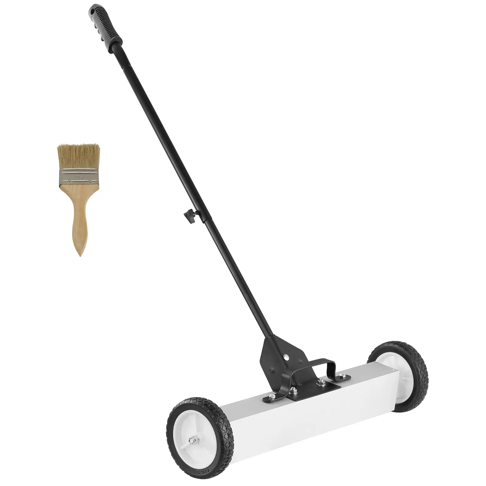 50lbs Rolling Magnetic Sweeper with Wheels, 24-inch Large Magnet Pickup Lawn Sweeper with Telescoping Handle, User-Friendly Design