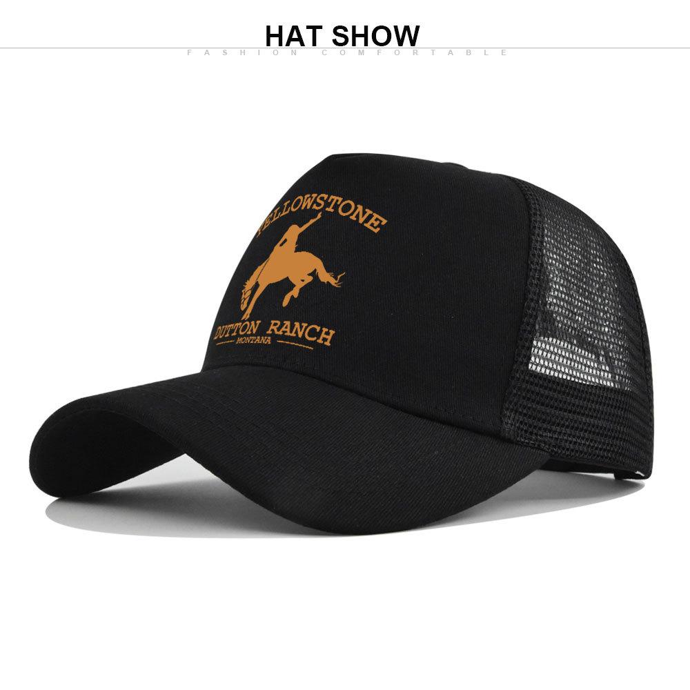 Best-selling Yellowstone baseball cap, screen-printed Yellowstone mesh cap, printed duckbill cap, unisex washable breathable sun hat
