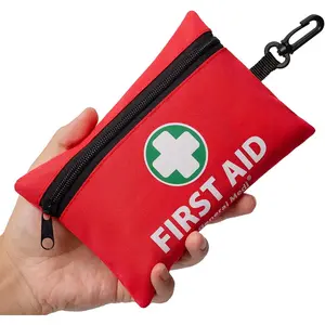 Mini First Aid Kit, 110 Piece Small First Aid Kit Includes Emergency Foil Blanket, Scissors for Travel, Home, Office, Vehicle, Camping, Workplace & Outdoor (Red),summervibes