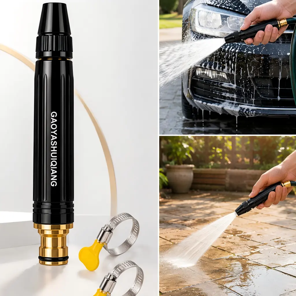 High Pressure Water Gun with Expandable Hose, Heavy Duty Garden Hose Sprayer Nozzle for Car Wash, Patio Cleaning & Gardening adjustable spray pattern high-pressure wash water gun pacifier interface vegetable watering portable radiator cleaning wand