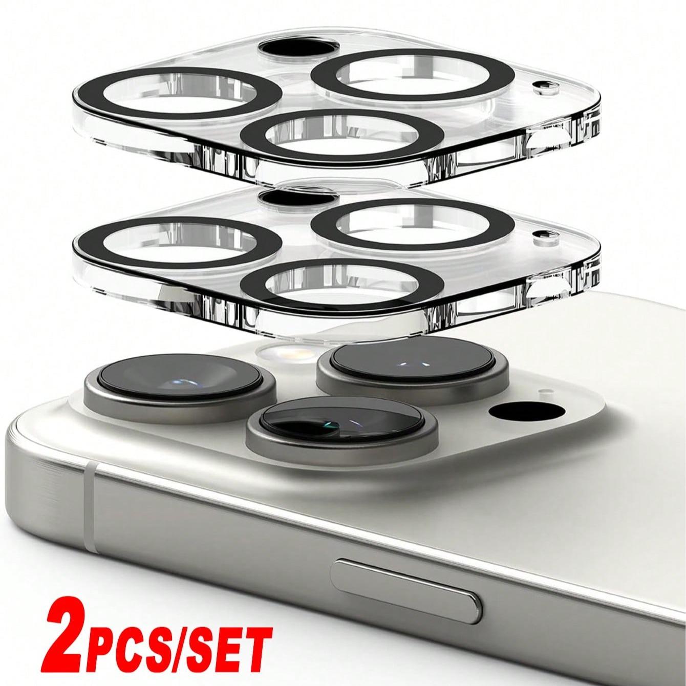 2 Pcs Camera Lens Glass Protection, Cover, Compatible With iPhone 16 Pro Max/16 Pro/16 Plus/16/15 Pro Max/15 Pro/15 Plus/15/14 Pro Max/14 Pro/14 Plus/14/13 Pro Max/13 Pro/13/13 Mini/12 Pro Max/12 Pro/12/12 Mini/11 Series, Anti-scratch