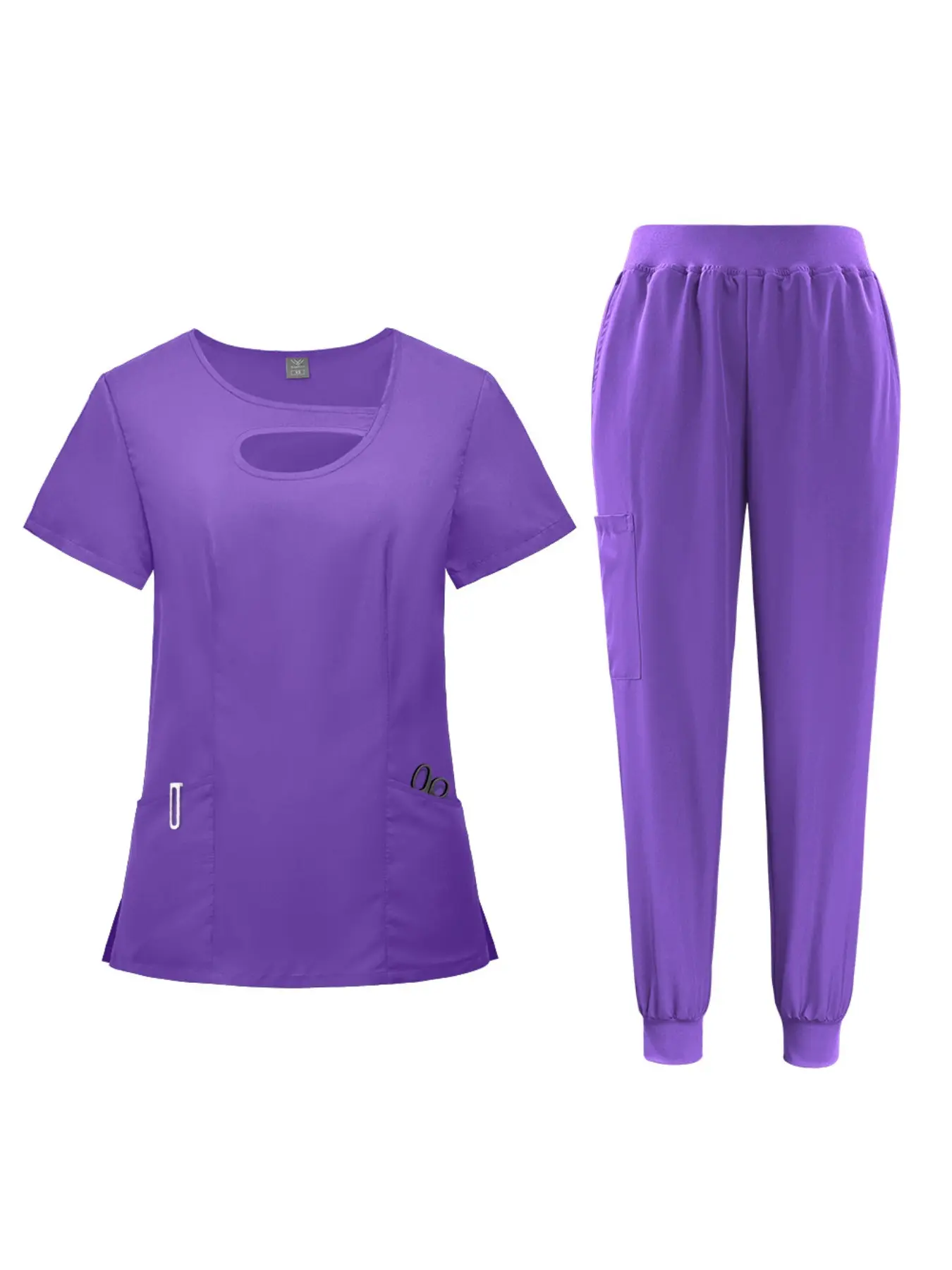 Breathable Nursing Scrub Set Suitable for Both Men and Women Spandex Nursing Uniform Hospital Nurse Scrub Workwear Beauty Salon SPA Center Uniform Medical Scrubs Set