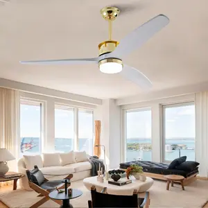 ARCH 52 Inch Ceiling Fan with Lights and Remote, White and Gold, 3 Solid Wood Blades, 6 Speeds, Quiet DC Motor, Dimmable LED, Modern Ceiling Fan for Indoor Bedroom Living Room Patio, Home Furniture and Household Product Search Terms