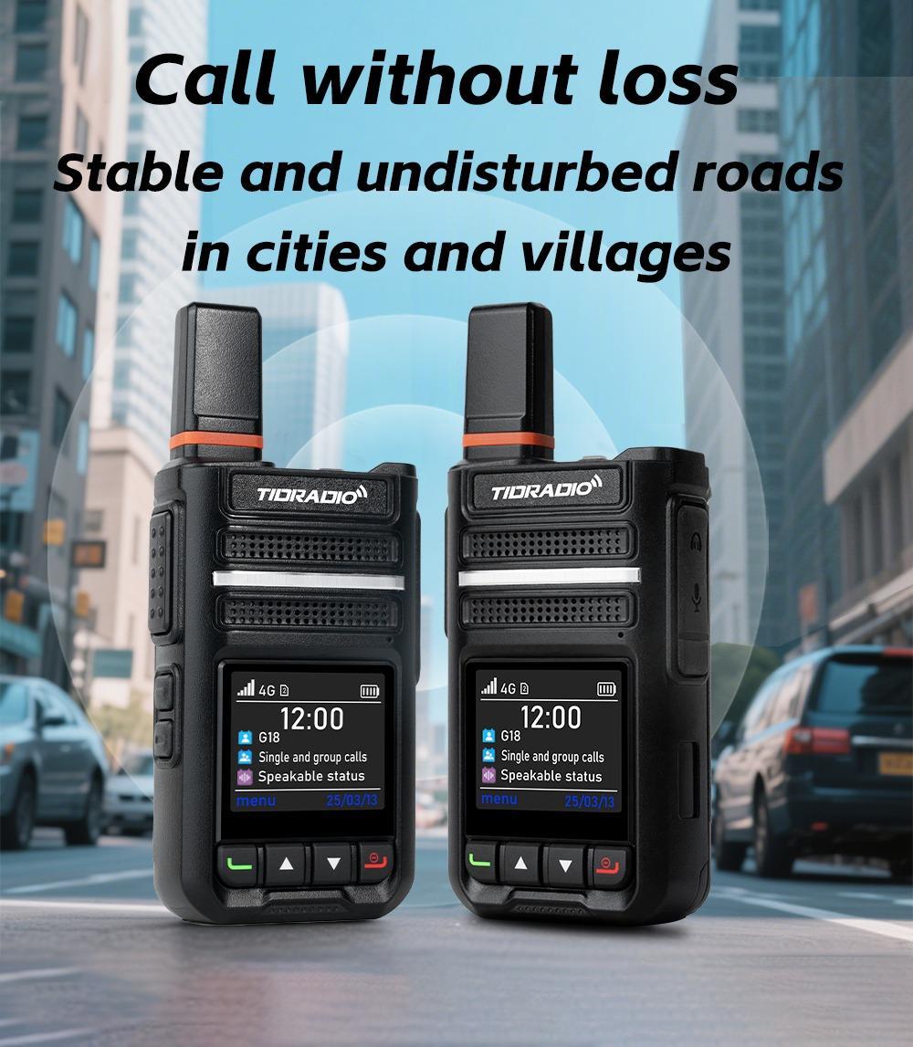 TIDRADIO TD-G18 Global POC Radio with 1 Year SIM Card Walkie Talkie Long Range 4G Network 2 Way Radio 5000 KM for Hiking and Camping 3000mAh Battery Clear Audio 4G Signal