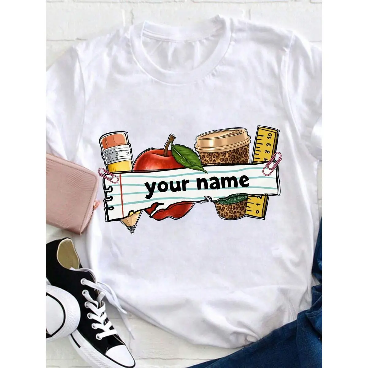 [Personalized Teacher T-Shirt] A Thoughtful Gift For Teachers - Personalized T-Shirt For Educators, Perfect For Showing Appreciation - Custom Name Shirt, Ideal For The Start Of The Year - Suitable For New Teachers, Comfortable Tee, Stylish Graphic Shirts