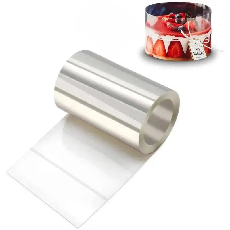 6/8cm Acetate Cake Collar Transparent Cake Roll DIY Acetate Sheet Cake Plastic Wrap Clear Cake Strips for Mousse Baking Decorate