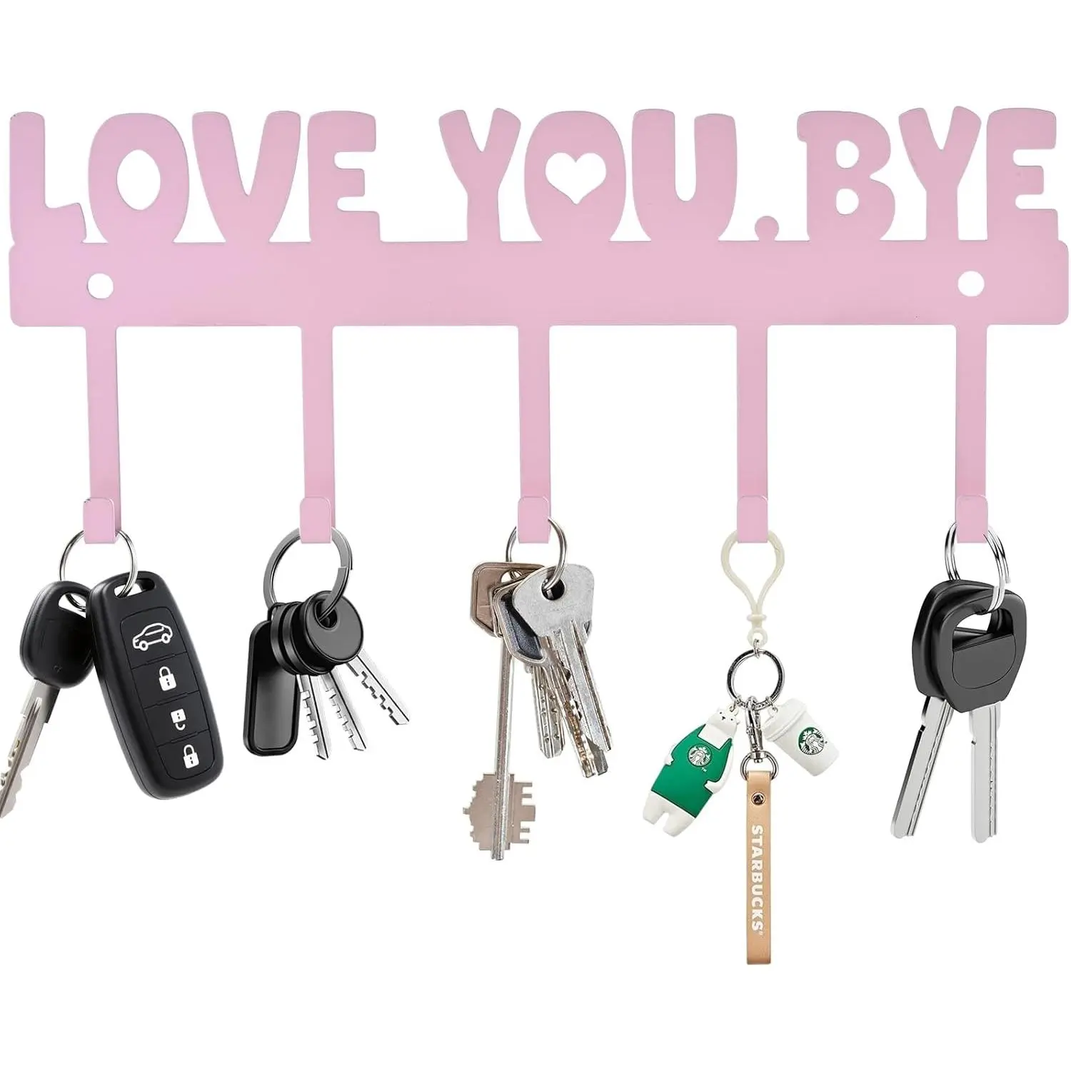 Adhesive Key Hanger Rack, , 10x4 Inch | 5-Hook, Wall Mount Organizer, No Drill Easy Install, For  Entryway