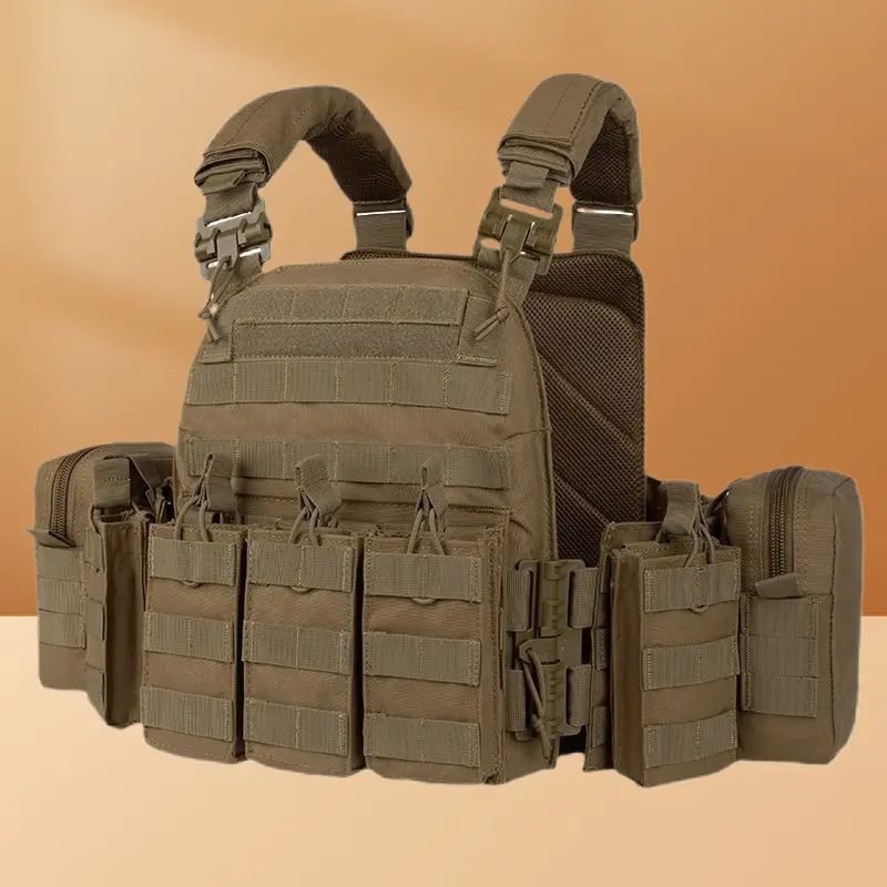 Multifunctional Quick Release Tactical Vest Military Enthusiast Training Outdoor Protective Camouflage Vest Waterproof Wear Resistant