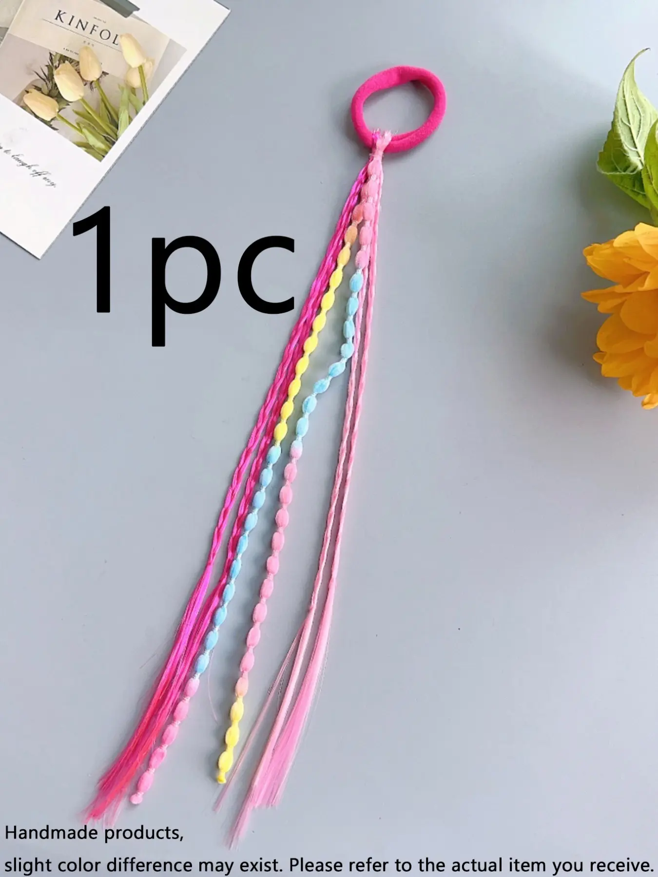 Girls' Multi-Color Hair Accessories Pack, Braided Ponytail Elastics, Sweet Cool Boxing Braid Hairbands, High Ponytail Bean Braid Headbands