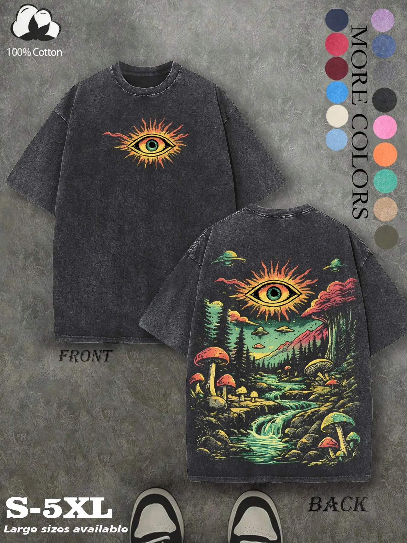 Retro-inspired, water-washed, heavyweight, relaxed fit, Loose, Graphic T-shirt for men and women, perfect for fans of alternative metal band tours, streetwear, gifts for vintage music enthusiasts, retro streetwear, casual, and commute