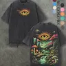 Retro-inspired, water-washed, heavyweight, relaxed fit, Loose Crewneck Graphic T-shirt for men and women, perfect for fans of alternative metal band tours, streetwear, gifts for vintage music enthusiasts, retro streetwear, casual, and commute