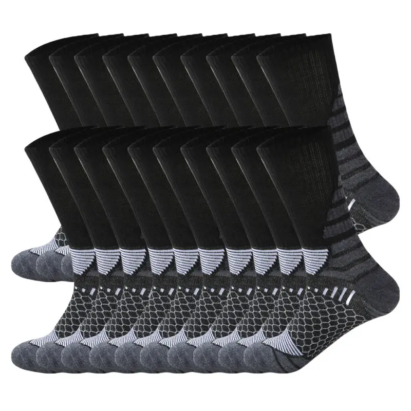 Men's 20-Pair Thick Long Sports Socks for Casual, Athletic Use & Athletic Wear - Autumn-Winter Season