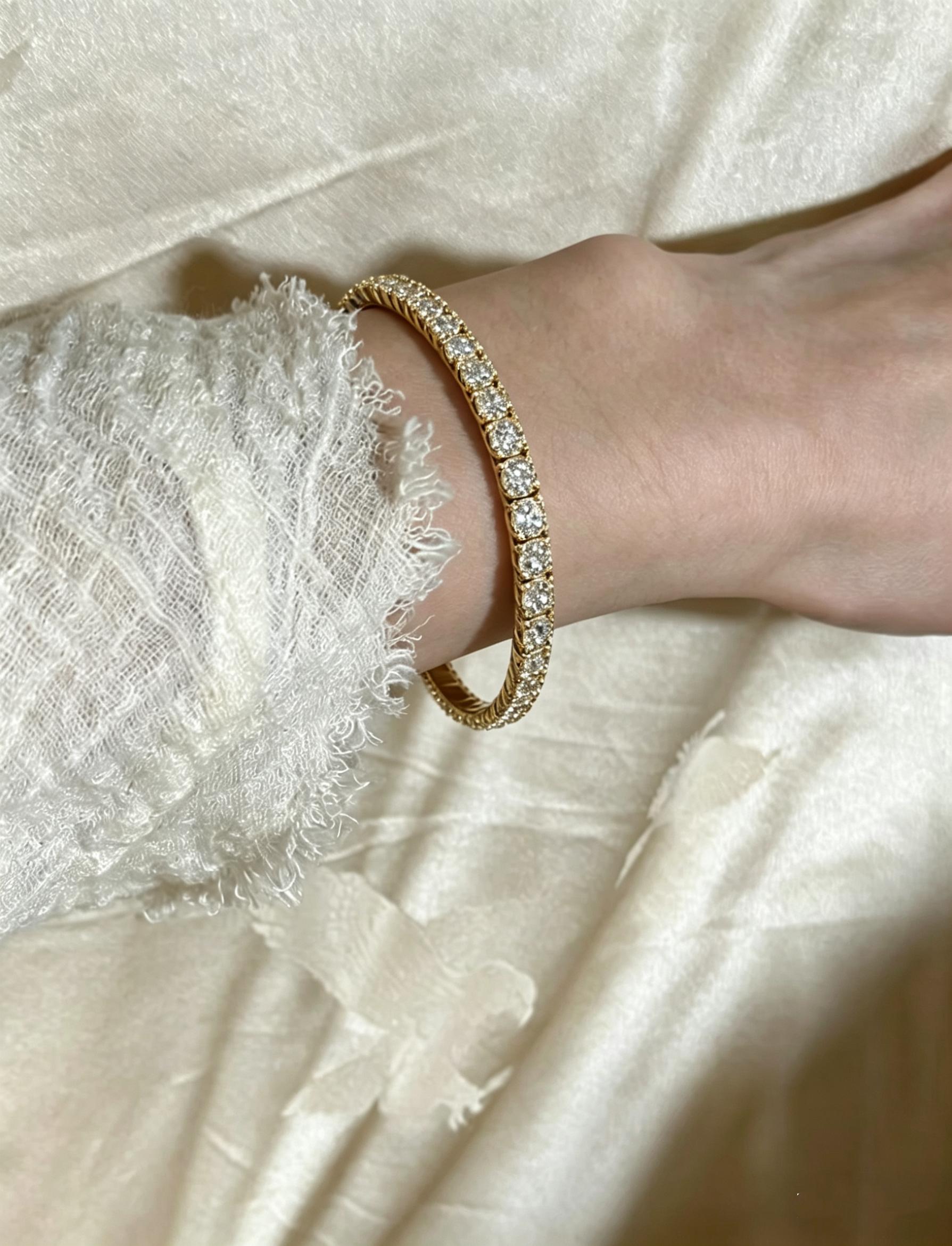 4mm 5mm classic diamond tennis bracelet for men and women| 14K gold-plated silver S925 base| Bright cut D color VVS grade cubic zirconia diamond bracelet| Elegant party accessories| Ultimate Gift Promise Jewelry for Women and Wives