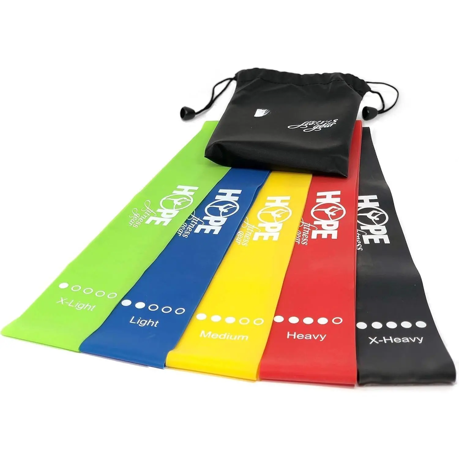 Mini Resistance Bands Set, 5 Booty & Loop Bands for Glutes,  & Full- Workouts, Includes Carry Bag and Exercise Guide, Heavy-Duty and Portable for