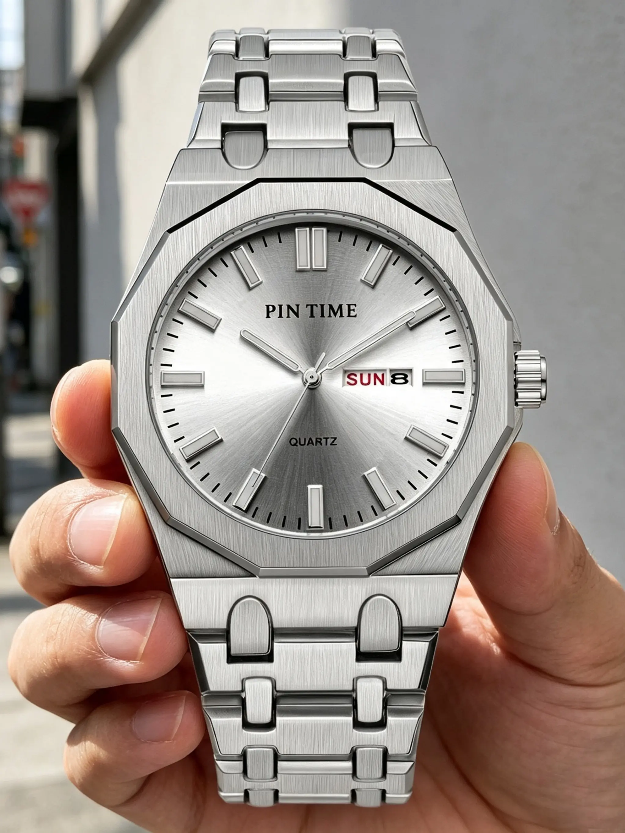 Men's Quartz Watch, Stainless Steel Strap, Round Dial, Waterproof, Luminous, Calendar, Fashion Business Style, Ideal for Holidays
