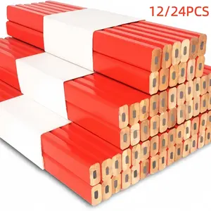 Woodworking Pencil Set, 24/12 Pieces, Premium Octagonal Marking Tool, Hard Lead, Ideal for Craftsmen, Sharp and Durable, Perfect Gift