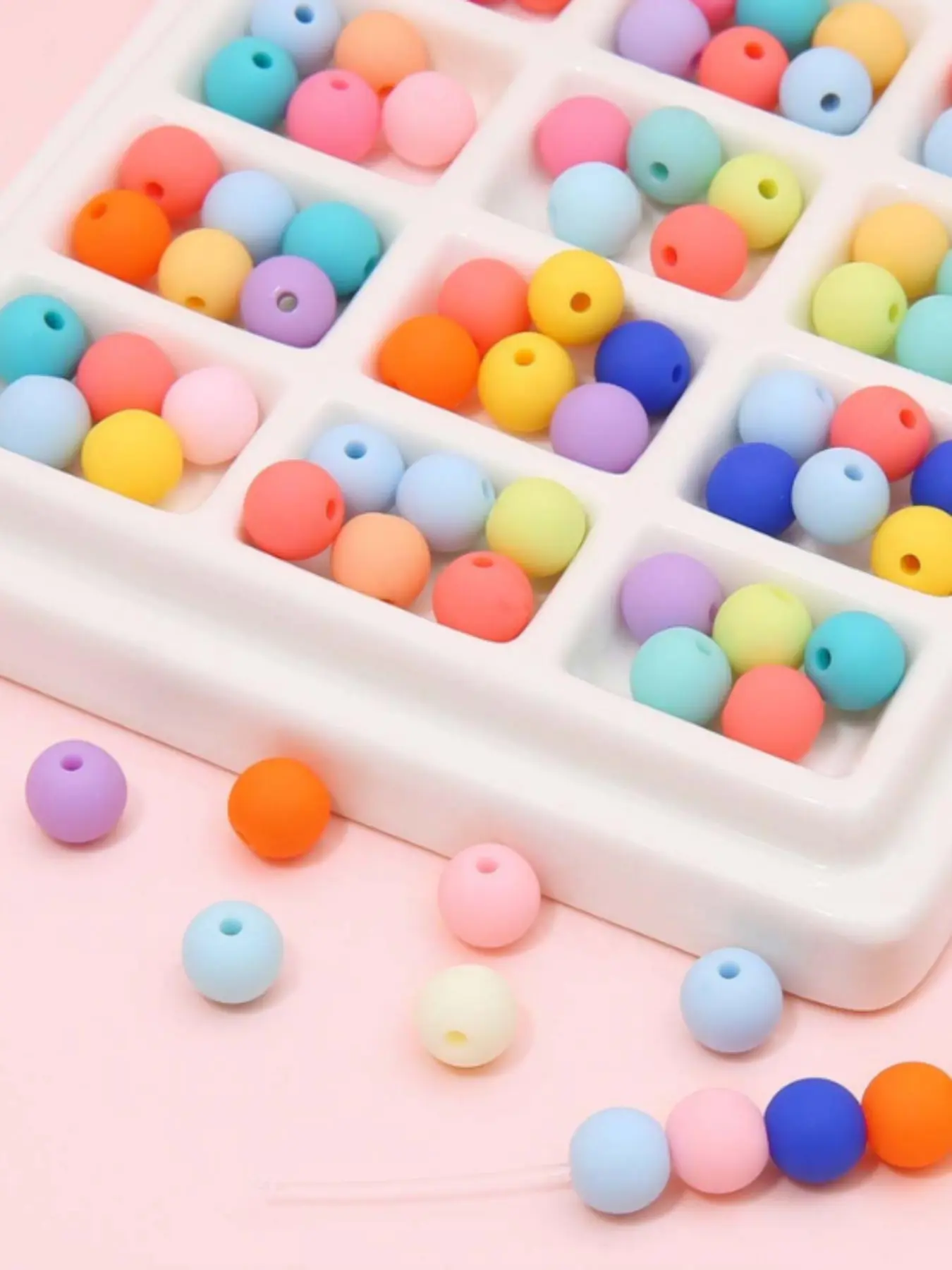 Silicone and Acrylic Beads for Crafts, Multifunctional Jewelry Making Supplies, Ideal for DIY Projects, Creative Handmade Accessories