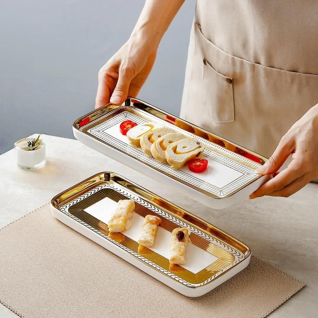 11.8 Inch Rectangular Plate, Japanese Ceramic, Dishwasher and Oven Safe, Ideal for Sushi, Fruits, Snacks
