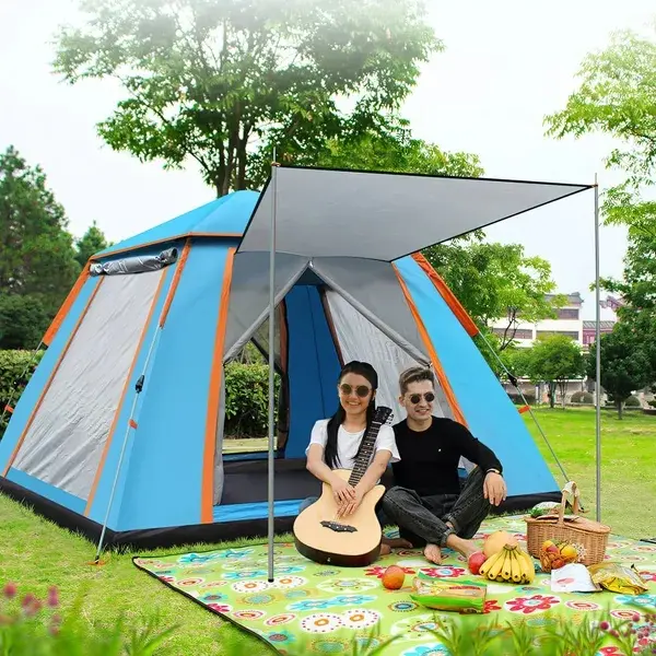 4-5 Person Camping Tent Outdoor Foldable Waterproof Tent With 2 Mosquito Nets Windows Carrying Bag For Hiking Climbing Adventure Fishing,beach tent