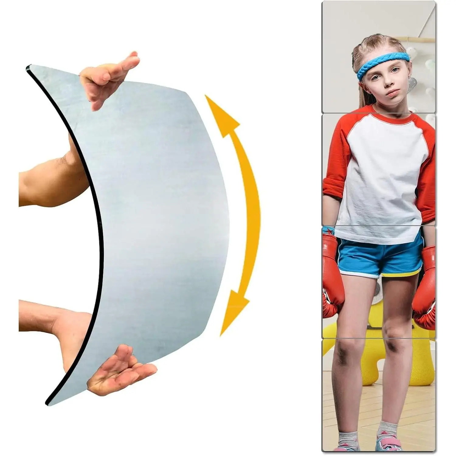 Unbreakable Mirror for Wall, Full Body Mirror for Kids, 4Pack 10 x10 inch, Shatterproof Plexiglass Long Mirrors for Bedroom Closet, Children Plastic Mirrors Non Glass Stick on Mirror