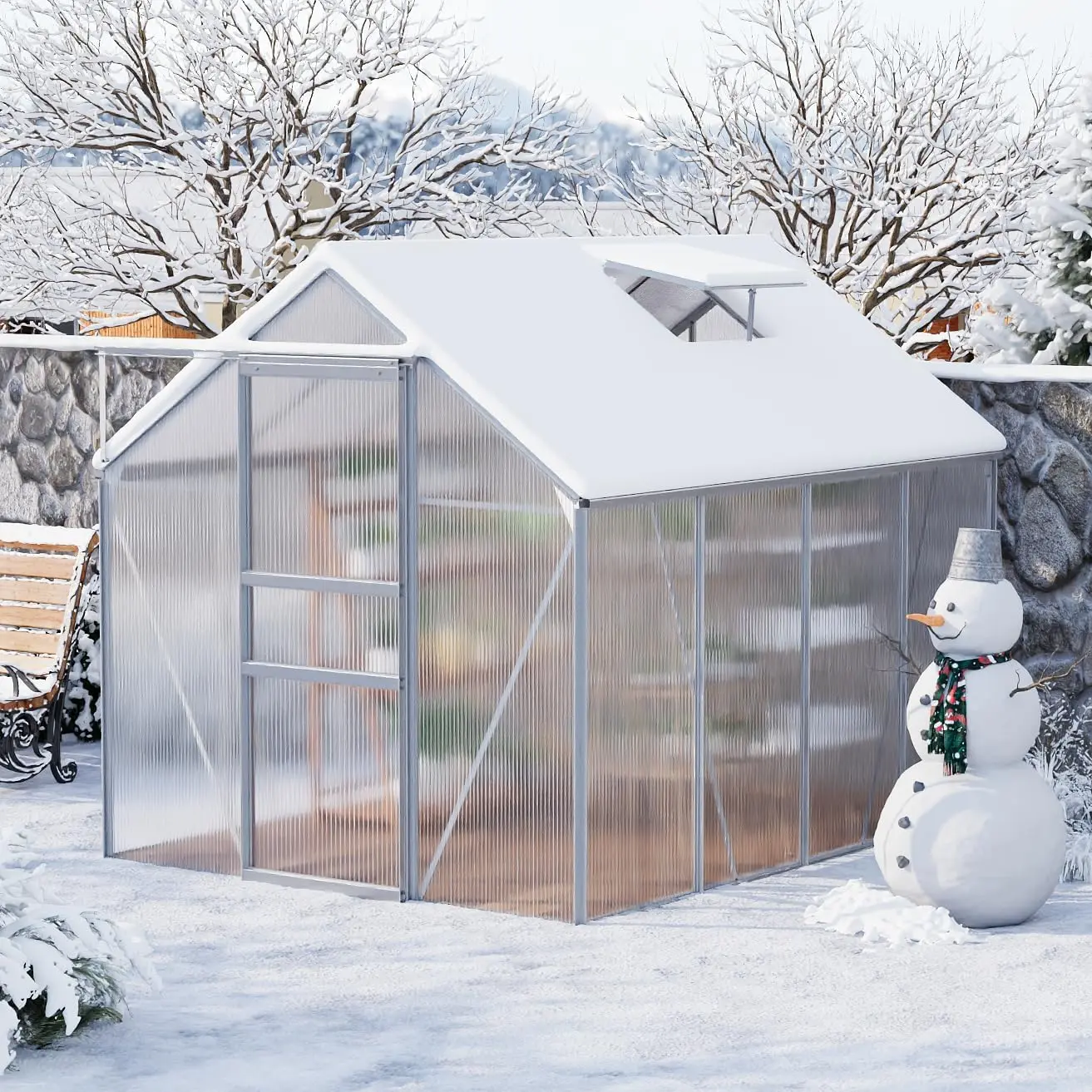 Garvee 6X8FT Polycarbonate Greenhouse