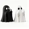 2Pcs Funny Middle Finger Ghost Figurines for Adults, Cute Spooky Desk Decor, Quirky Ghost Statues, Decorative Accessories for Room & Office, Humorous Halloween Gag Gift, Black & White Minimalist Aesthetic Sculptures, TikTok Trending Desk Toy