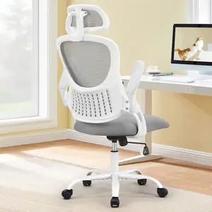 Black Ergonomic High-Back Mesh Office Desk Chair - Rolling Work Chair with Adjustable Headrest, Lumbar Support, Comfy Armrest for Home, Study