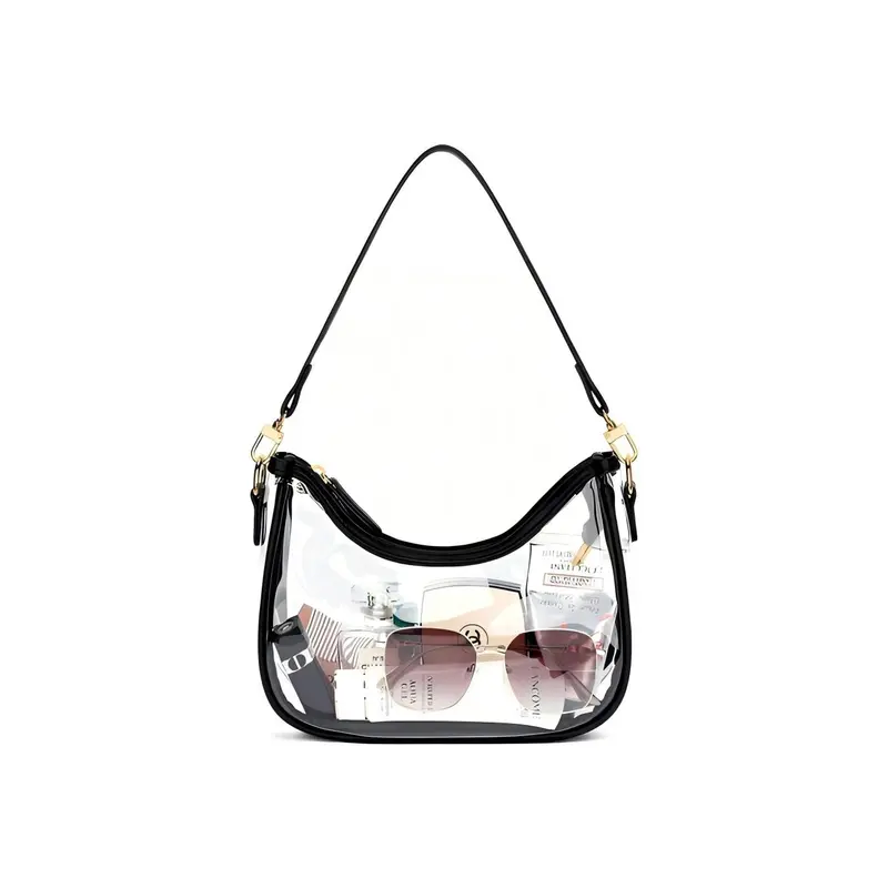 New Transparent Jelly Bag, Crescent Moon Underarm Bag, Fashionable Candy Color Women's Bag, Perfect for Dates, Gifts, Outing, Shopping, Clear Crossbody Shoulder Bag, See Through Bag