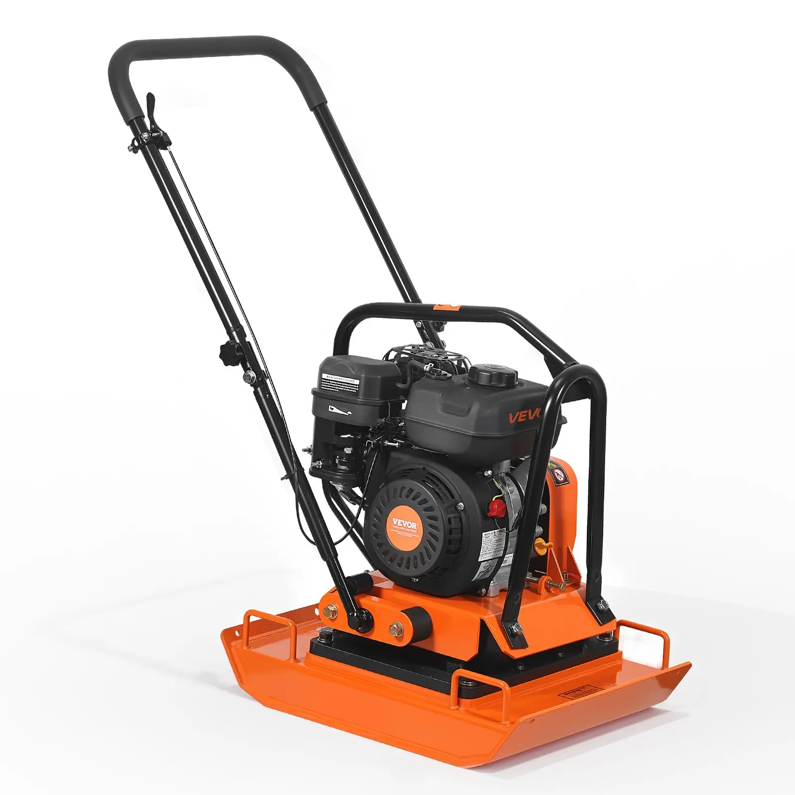 VEVOR Plate Compactor, 7 HP 196CC Gas Engine, 5400 VPM Vibrating Ground Rammer, 4440 lbs Compaction Force, 23 x 18 in Plate, Walk Behind Compactor for Paver Landscaping, Asphalt, Foundation, Soil