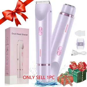 Electric Hair Trimmer for Women, Cordless Hair Trimmer, 1 Set 2-in-1 Waterproof Wet & Dry Use Hair Trimmer Kit with Accessories, Rechargeable Body Hair Trimming Shaver for Women
