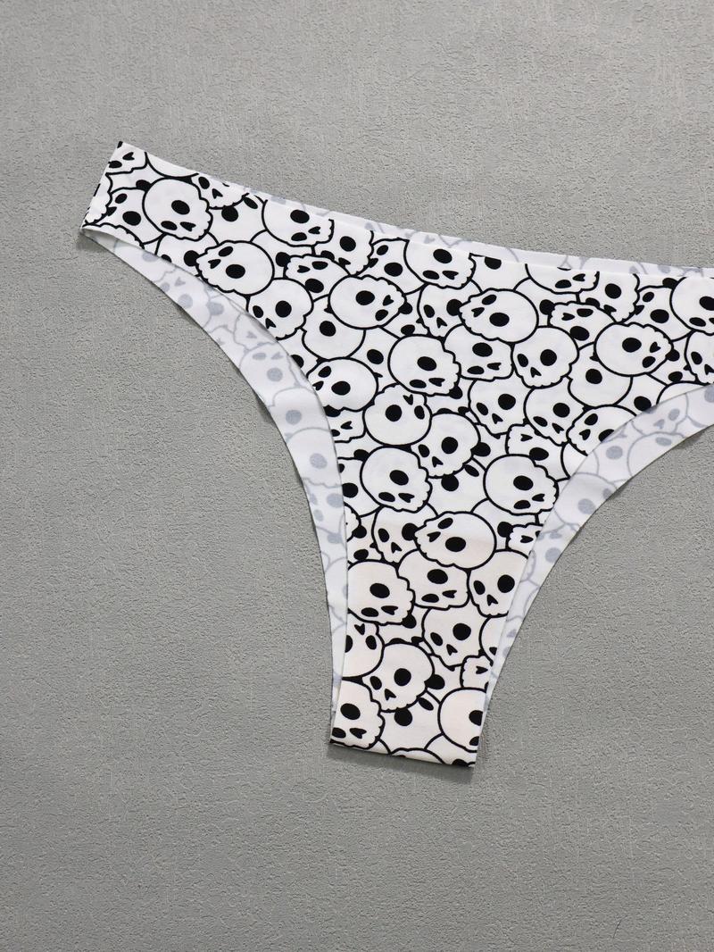 Women's All Over Print Thong, Soft Cute Comfy Breathable Panty for Daily Wear, Women's Underwear for All Seasons