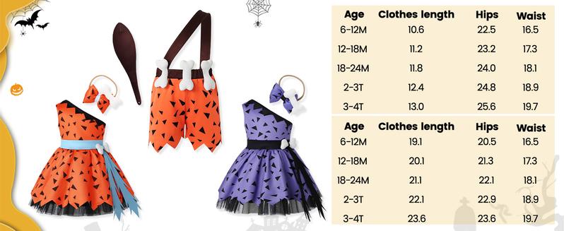 Original Halloween Primitive Baby Costume |   Bam Bam & Pebbles Style Baby Unisex Wildman Cosplay Costume 12M-4T