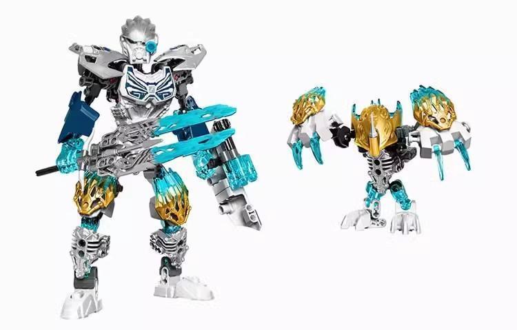 Bionicle Series Golden Mask Master Skull Warrior Building Blocks Hero Factory Fit Robot Bricks Toys For Boys Kids Christmas Gift