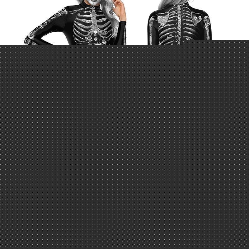 Blue Butterfly Cloak Skeleton Jumpsuit Halloween Cosplay Costume Witch Bodysuit Women Catsuit Funny Carnival Performance Outfit