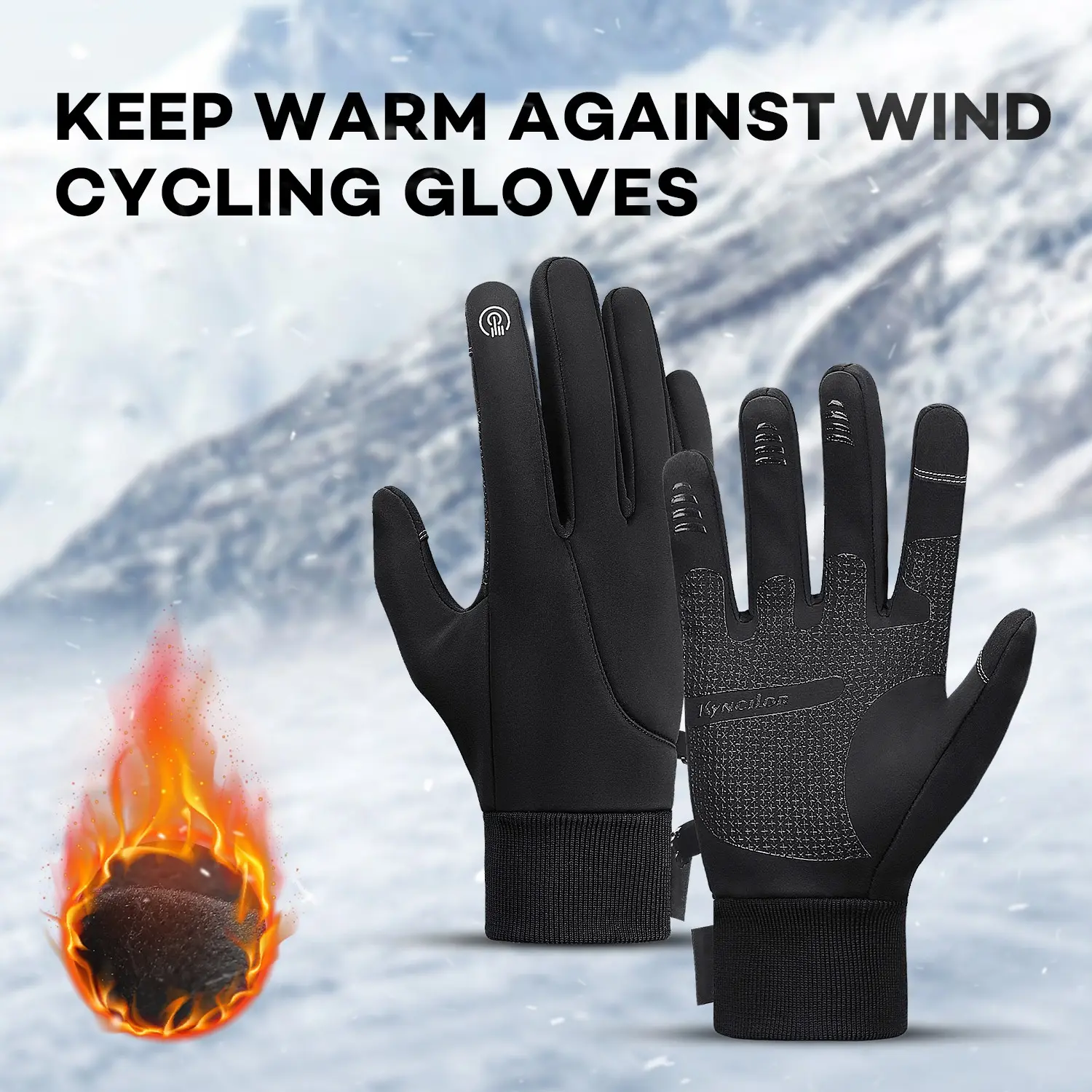 Winter Cycling Warm Gloves, Unisex Windproof Waterproof Touchscreen, Anti-Slip Durable Outdoor Gear, Bike Motorcycle Running Hiking