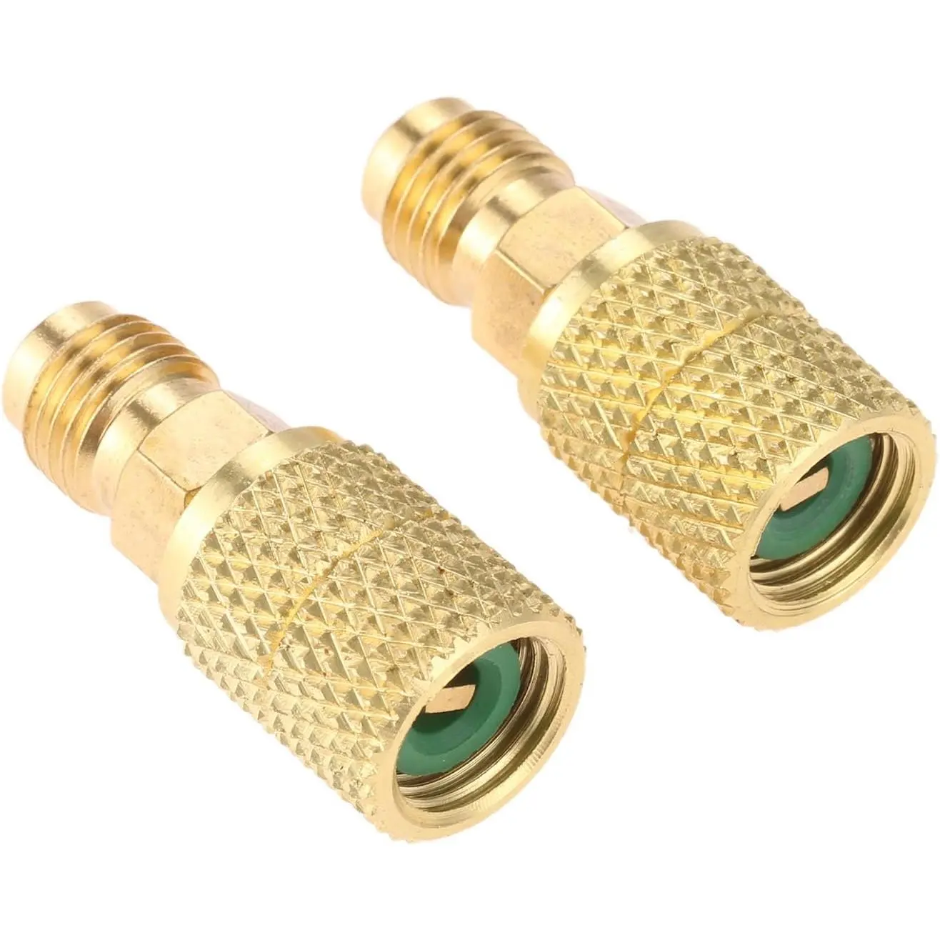 R410A Straight Swivel Adapter, R410A Mini Split Adapter with 5/16’’ SAE Female x 1/4’’ SAE Male Quick Couplers Thread, Fits for HVAC Air Conditioner Mini Split System - 2 count