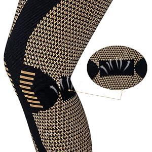 UGEM Full Leg Compression Copper Knee Sleeves Anti Slip Compression Stockings Support for Thigh Knee Calf Arthritis 20-30mmHg Reduce Varicose Veins Swelling for Men Women UGEM Full Leg Compression Copper Knee Sleeves Anti Slip Compression Stockings Support for Thigh Knee Calf Arthritis 20-30mmHg Reduce Varicose Veins Swelling for Men Women