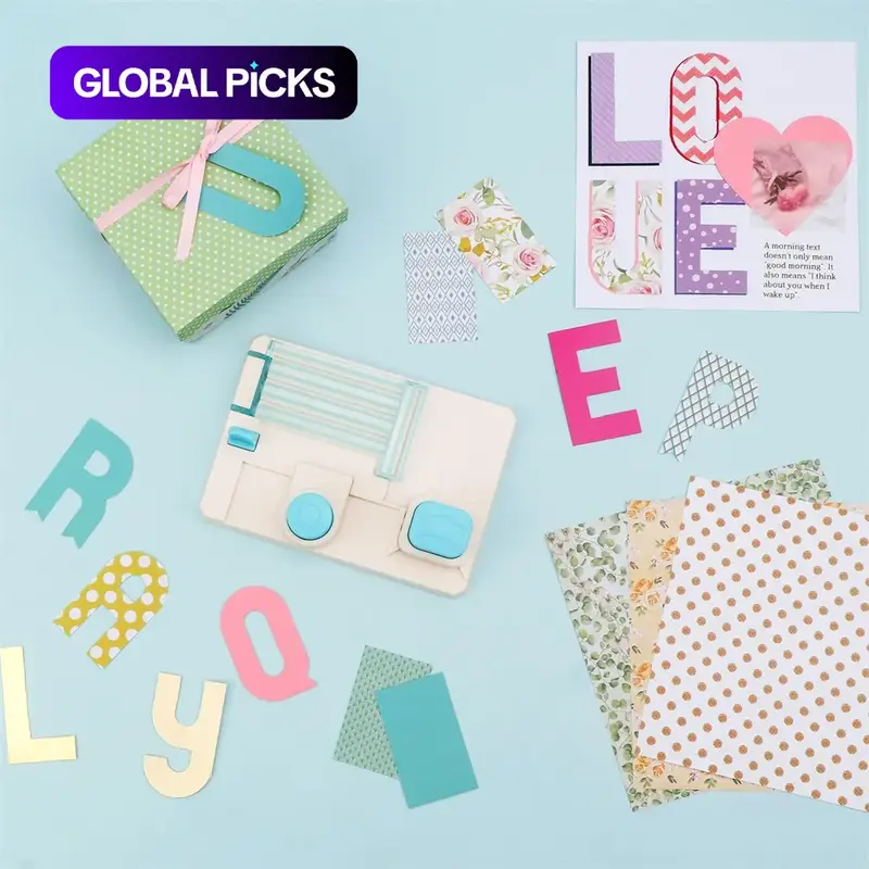 Mini Alphabet Punch Board To Create 1.5" x 2.5" Letters Numbers and Punctuation Marks Quickly and Easily ,Cutting Embossing Stamping Machines Perfect for Creating Banners, Cards, Crafts, Scrapbooking Headlines Decoration #GLOBAL PICKS