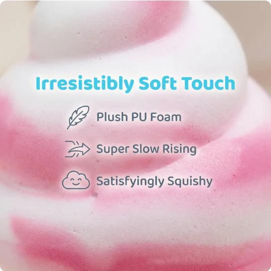 Needoh Cute Ice Cream Squishy Fidget Toy – Slow Rising Sensory Stress Relief Dough Ball, Creative Easter Basket Stuffer, Fun Gift for Kids & Adults