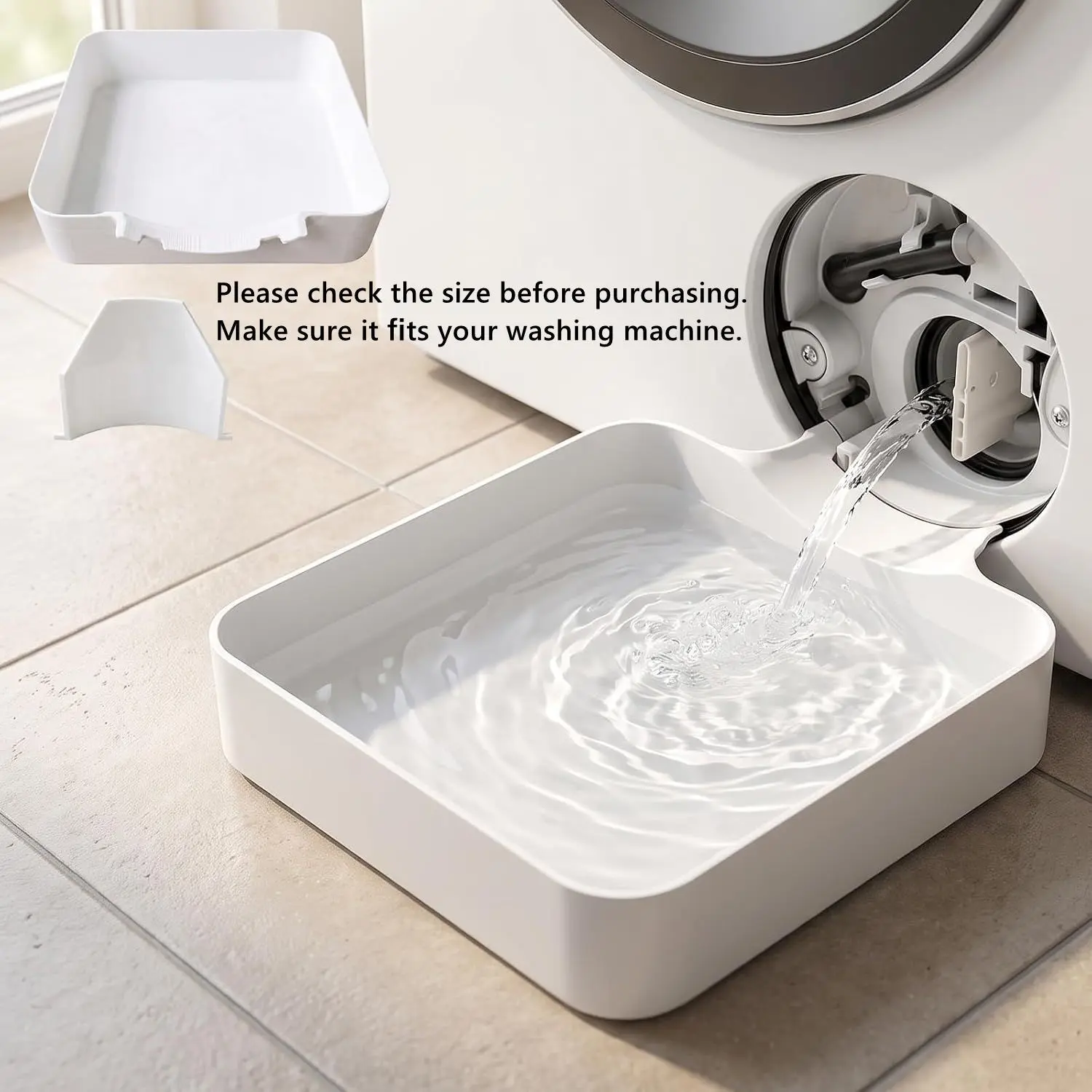 2026 New Front Load Washing Machine Drain Pan, Washer Water Catch Tray | Leak-Proof Tray for Basement Laundry Rooms, Apartments, Garages, Rentals, RVs, Floor Protection