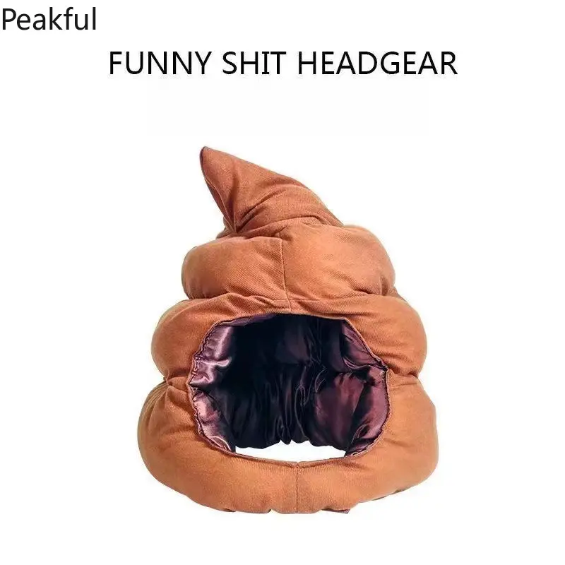 Viral Poop Emoji Headpiece Hat, Cute Plush Cartoon Costume Prop for TikTok Selfies, Fun Japanese Style Cap for Festivals, Concerts & Group Costume Parties