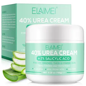 Elaimei Urea Cream, Essential Moisturizing Lotion with Tea Tree, Hyaluronic Acid, Aloe Vera, Exfoliates, Deeply Nourishes Dry, Cracked Skin
