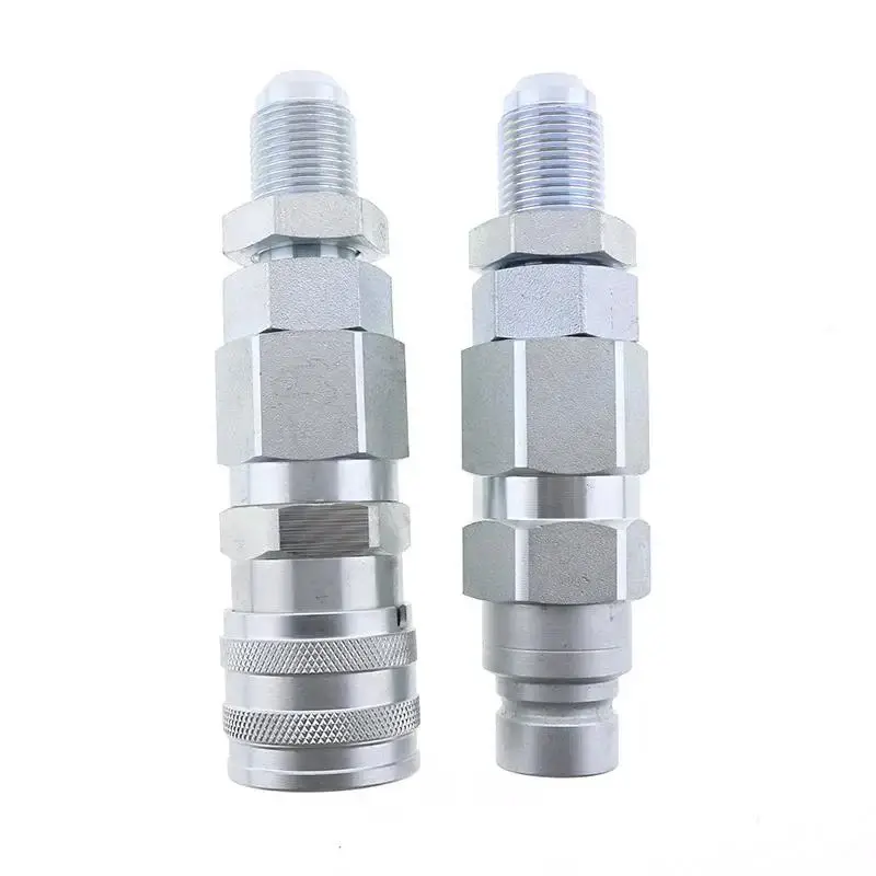 FridayParts TL24 Steel Body Fluid Coupling - #10 JIC Thread, 1/2" Flat Face Hydraulic Quick Connect Male/Female Pair for Bobcat 463, 553, 753, 763