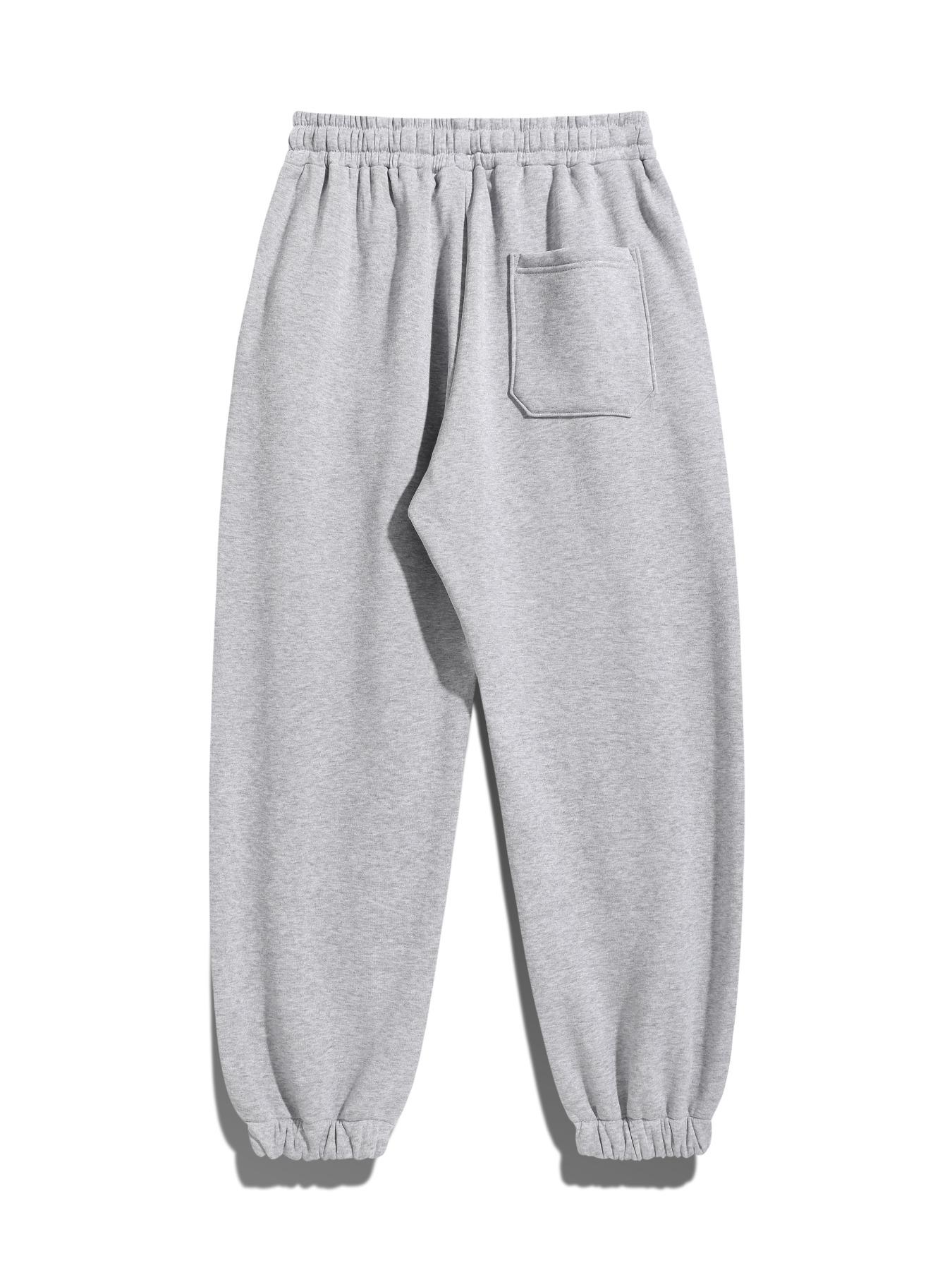 Men's Solid Drawstring Waist Thermal Lined Sweatpants, Casual Comfy Regular Fit Jogger Pants for Fall & Winter, Men's Trousers for Daily Wear, Pants for Men, Work Pants Men, Baggy Trousers, Men's Bottoms, Workout Joggers, Casual Sports Trousers