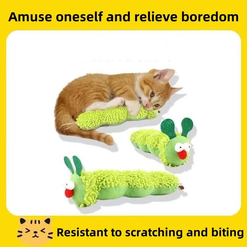 Caterpillar Shaped Cat Toy, 1 Count Interactive Plush Caterpillar Toy, Soft Fabric Pillow, Exciting Toy for All Varieties and Sizes