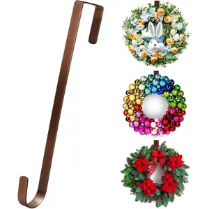 12” Wreath Hanger Over the Door Hooks, Non Scratch Wreath Door Hanger Hooks for Hanging Welcome Sign, Metal Wreath Hangers for Front Door Décor, Thin Door Hanger for Easter Halloween Home Decorationfidget toys