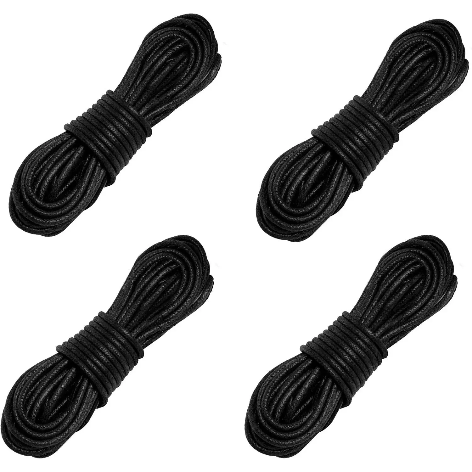 4 Pairs Waxed Round Shoe Laces Dress Waxed Shoelaces Oxford 3/32" Thin for Formal Business Men or Women