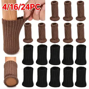 24/16/4pcs Chair Leg Socks - High Elasticity Knit for Scratch Protection, Durable Home Furniture Floor Protectors, Ideal for Hardwood Floors, Easy Install, Fits All Chair Sizes