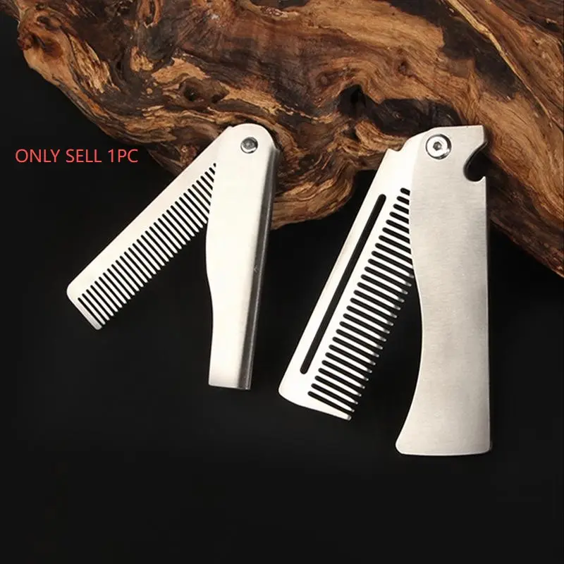Stainless Steel Folding Comb, 1 Count Portable Hair Comb, Professional Hair Styling Tool for Men, Hair Styling Comb for Daily Use, Hair Care Tool, Styling Hair Tools